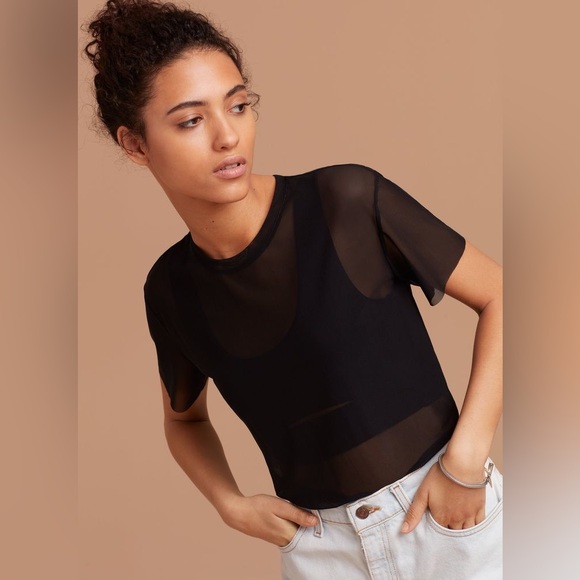 Aritzia Wilfred Free Mesh T Shirt Sz M - Picture 4 of 6